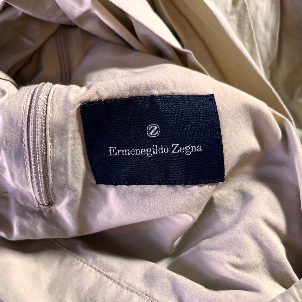 modern designer Ermenegildo Zegna cream zip up windbreaker jacket mens XL